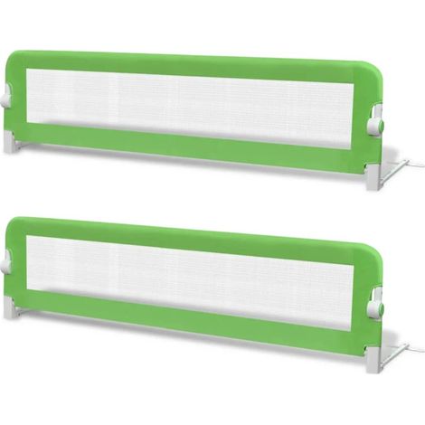 FIMEI Barrière de lit de sécurité pour tout-petits 2pcs Vert 150x42cm (1/5)