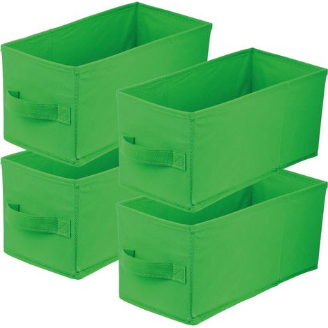 Boîte textile 15x31x15 verte - Lot de 4 (1/5)