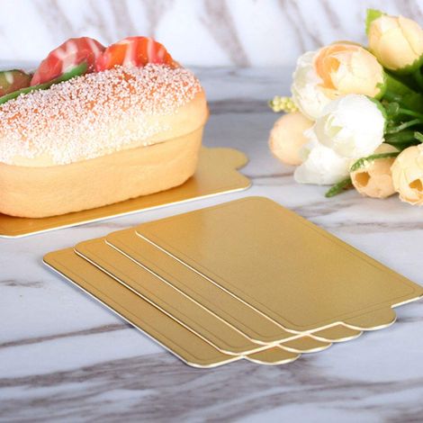 Planche à Gâteau Rectangulaire, Plateau de Service en Mousse Dorée avec Poignées de Transport, Support Pâtisserie Professionnel pour Événements et Célébrations (1/5)