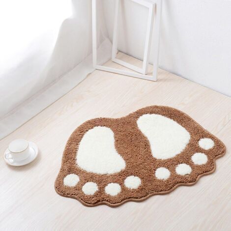 Coffee, Medium (60 40CM) Non-Slip Bath Mat, Quick Dry Bathroom Mat, Soft Absorbs Water Bottom for Bedroom, (1/5)