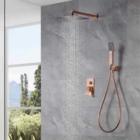 IMEX - columna ducha empotrada con grifo oro rosa (1/5)