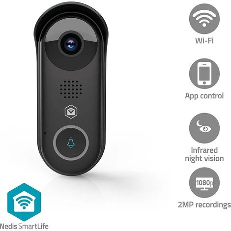 Citofono Nedis wificdp11bk Full HD 1080p angolo 125° (1/3)