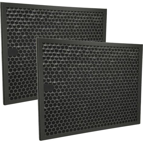 vhbw 2x Aktivkohlefilter kompatibel mit Philips AC4550/10, AC3256/10, AC3259/10 Luftreiniger - Luftfilter Schwarz