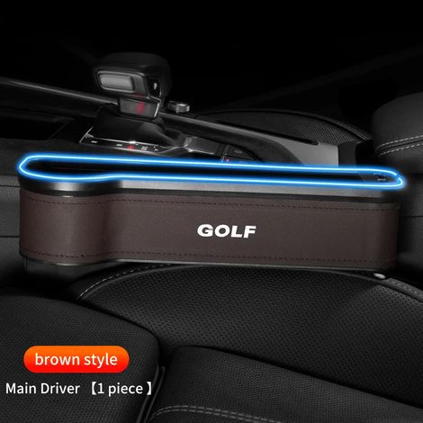 (Pour siège conducteur marron gauche) Boîte de rangement en cuir pour l'espace entre le siège et le pare-chocs arrière, accessoires pour VW Golf 4, 5, 6 et 7 R400 TCR MK2, MK4, MK5, MK6 et MK7 R (1/5)