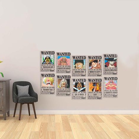Affiches de récompense de recherche d'anime (28,5 x 19,5 cm) - Décoration murale autocollante à suspendre au mur ou à la porte (1/5)