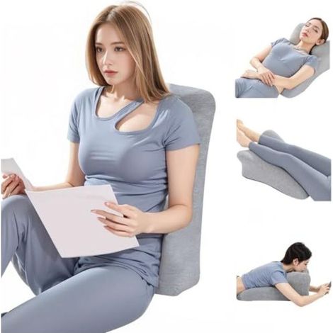 Oreiller de lit cale multifonctionnel, oreiller de soutien pour s'asseoir au lit, lire, dormir, soutien des jambes