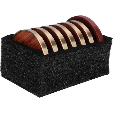 Dessous de tasse en bois avec plateau isolant et plateau de base, accessoires pour la cérémonie du thé, bois de rose (1/5)