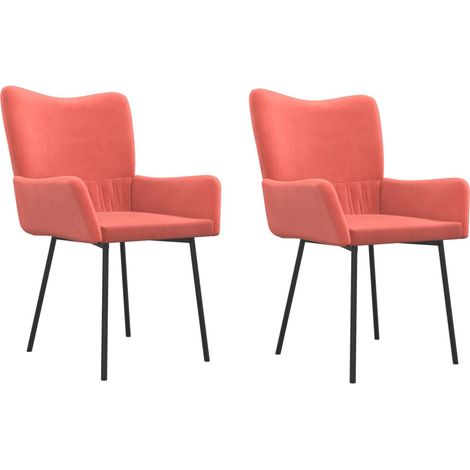Sedie da Pranzo 2 pz Rosa in Velluto vidaXL (1/5)
