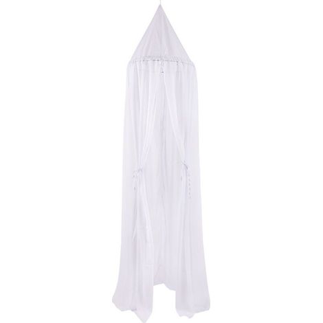 Dosel para cuna infantil/de bebé en tela de gasa, mosquitera para habitación infantil, para jugar/leer, mosquitera para bebé niña en color blanco, altura 240 cm (1/5)