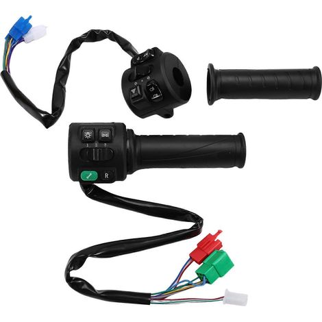 Manette d'accélérateur rotative à trois vitesses de type effet Hall T08 48V/60V/72V avec fonctions de stationnement/marche arrière/combinaison, compatible avec les motos/scooters électriques. (1/5)
