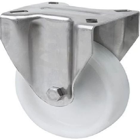 RUOTA FISSA IN POLIAMIX BIANCO CON ACCIAIO INOX AISI 304 – PORTATA FINO A 250 KG – ALEX