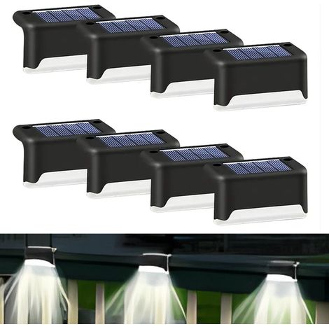 8X solaire LED pont lumières lampe de lumière balustrade escalier chemin pour étanche blanche jardin extérieur Patio étape lumière (1/5)