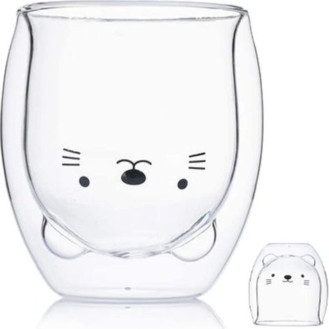 Tasse À Café - Verre Trempé Double Paroi - Pour Thé Café Cappuccino - 350 Ml - Lot De 2 (1/5)