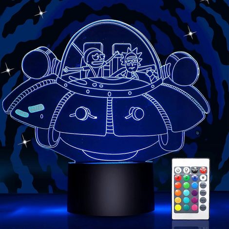 Veilleuse 3D SCSYV pour enfants, lampe à illusion 3D, 16 couleurs changeantes, veilleuse décorative avec télécommande pour salon, chambre, bar, cadeau ou jouet pour garçons et filles (1/5)