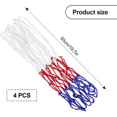 Filet de basket-ball - Kit de rechange - Lot de 4 - Polypropylne durable - 50 cm - Mixte PANIER DE BASKET-BALL (1/4)