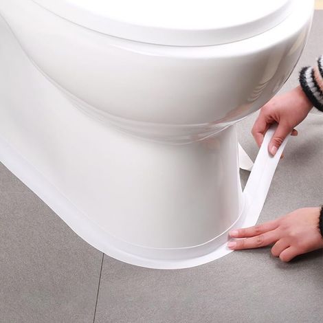 Ruban d'étanchéité blanc - auto-adhésif et imperméable - convient pour les toilettes, baignoires, lavabos, etc. - 1 rouleau de 3,2 mètres (1/5)