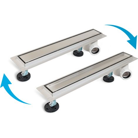 Bonde latérale 2 en 1, bonde linéaire de 100 cm avec siphon latéral, chromée double face (1/5)