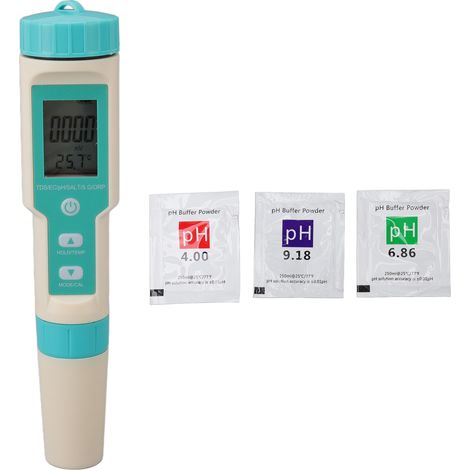 Multifunktionaler Digitalstift: Messgerät für pH-Wert, TDS, ORP, Temperatur, EC, Salzgehalt und Wasserdichte. (1/5)