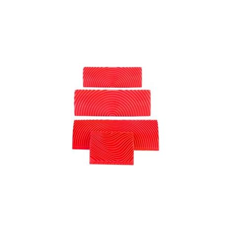 4 Pièces Outil de Grain de Bois de Caoutchouc, Outils Motif Bois, Relook Bois Outil à Grain de Bois Peinture Effet Bois pour Mur, Meuble Rouge