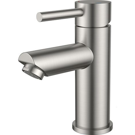 Robinet de Salle de Bain, Mitigeur Lavabo Compact en Inox (1/5)