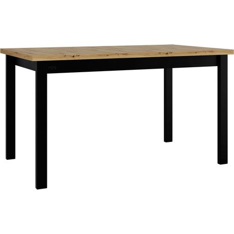 Mesa Victorville 377, Roble Artisan + Negro, 78x80x140cm, Aglomerado laminado, Madera