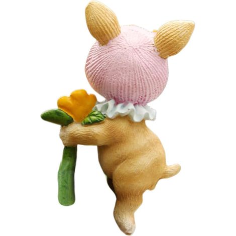 Charmante statuette miniature de chat en résine, support pour plantes (1/4)