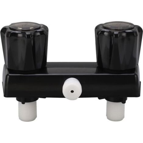 Commande de mélange de inverseur de Valve de robinet de douche de camping-car avec roue à 2 boutons pour camping-car noir (1/5)