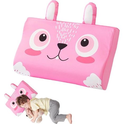 Oreiller enfant en mousse à mémoire de forme, oreiller berceau, housse incluse, oreiller pour sieste enfant, unisexe (Lapin) (1/5)