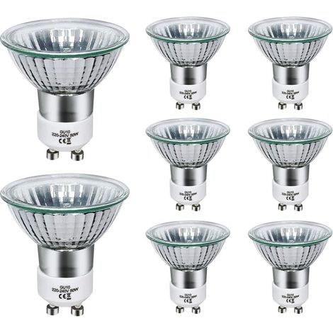 HOXILEELEO - Ampoule halogène GU10 50 W à intensité variable, 220 V, 2 broches, lumière blanc chaud 2800 K, 700 lumens - Parfaite (1/5)