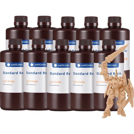 Resina per stampa 3D, alta precisione, polimerizzazione rapida, 10 kg, beige. (1/2)