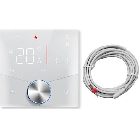 Thermostat intelligent pour chauffage électrique au sol/chaudières à gaz, commande vocale à distance, contrôleur de température Wifi programmable avec molette de réglage (chaudière à gaz (1/4)