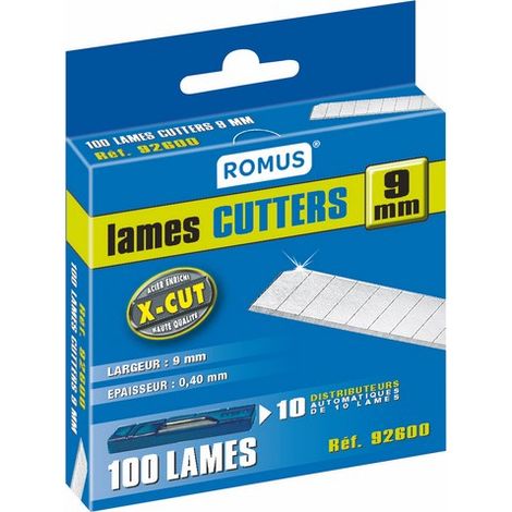 Lame da taglio Romus 9 mm standard 0,40 mm spessore 10 pezzi