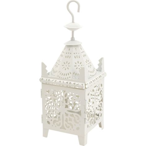 Rebecca Mobili Candelabro Linterna Colgante  Metal Blanco 38x14x14