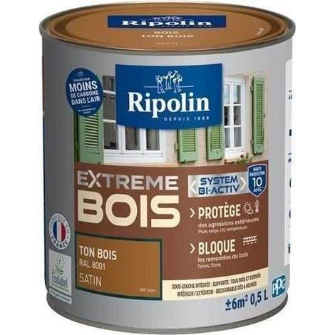 Ripolin Hochschutz-Satin pintura satinada marrón para madera exterior (1/2)