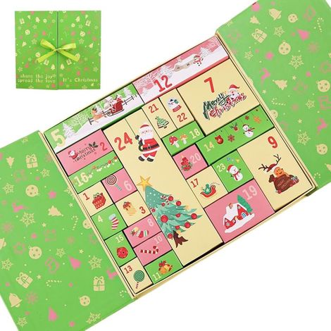 Calendrier de l'Avent Vide,Boîte Vide 2025 de 24 Jours à Personnaliser Coffret Cadeau Fête Anniversaire Adultes Bonbons Bijoux Friandises,Carte Personnalisée (1/4)