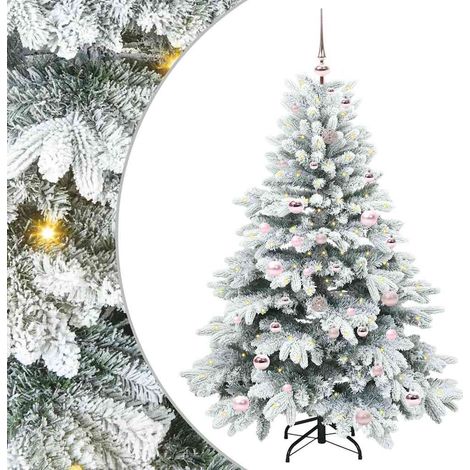Künstlicher Weihnachtsbaum mit 150 LEDs Weiß 150 cm PE und PVC