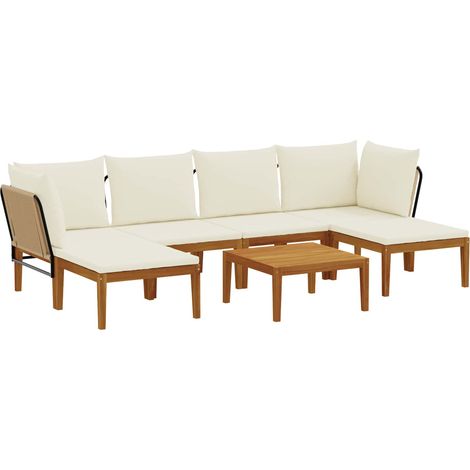 Maison Exclusive - 7 stk. Massives Akazienholz & Seil Natur (1/5)