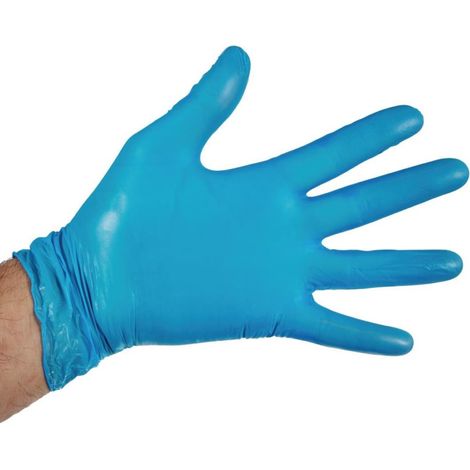 Gants alimentaires en vinyle non poudrés bleus XL (Lot de 100) - Hygiplas (1/5)