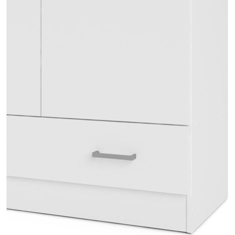 Dmora – Armoire 2 portes blanche 79,4x35,7x170,4 cm – Penderie avec 3 étagères – Design moderne pour chambre à coucher — vue 4
