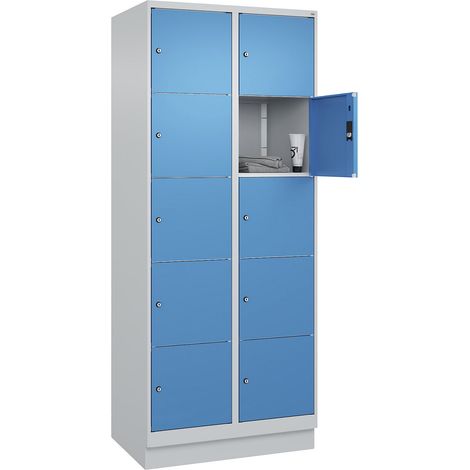 C+P, Vestiaire à 5 casiers Classic PLUS, 2 compartiments, gris