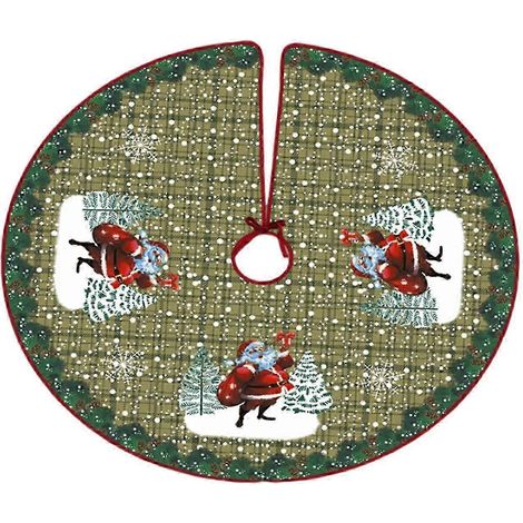 Jupe de sapin de Noël 90 cm, tapis de sapin rond décoratif, base de sapin, décoration de Noël pour l'entrée de la maison-Style C (1/5)