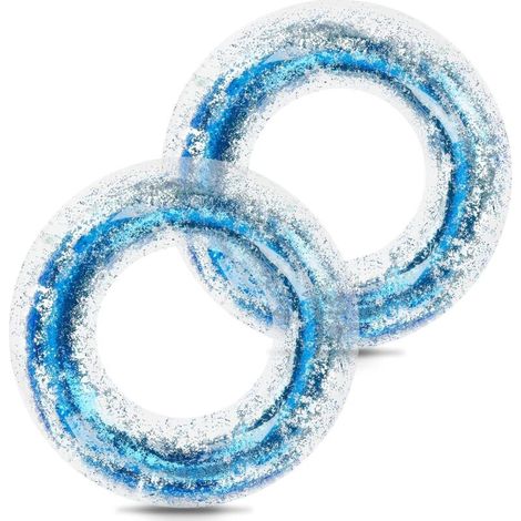Bouée gonflable pour adultes, ornée de paillettes, transparente et à sequins arc-en-ciel. (1/5)