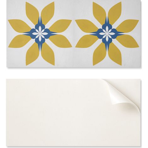 Revestimiento mural de vinilo autoadhesivo con estampado floral de hojas, 120x60 cm.