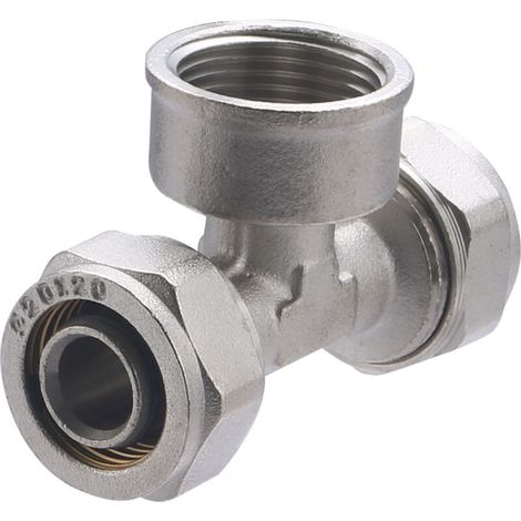 Té femelle au centre à compression pour tube multicouche Ø20 - F20x27 (3/4) (1/5)