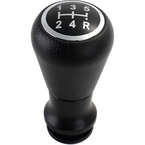Pommeau Levier Vitesse 5 Rapports - ABS Noir Argent - Compatible Peugeot Citroën - Remplacement Direct Intérieur Auto (1/5)