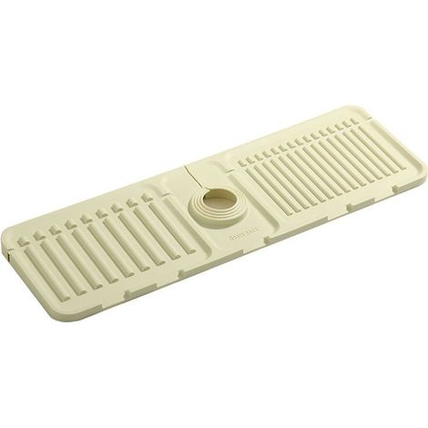 Tapis En Silicone Pour Evier - Protection Anti-éclaboussures - Plateau De Récupération D'eau - 44,5 X 14,5 Cm - Blanc Cassé - 1 Pièce (1/4)