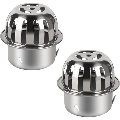 Recogehojas para canalones de acero inoxidable, 2 piezas, bajante de 75 mm, para bajantes y bajantes de desagüe. (1/4)