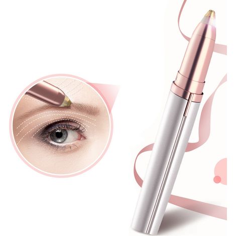Tondeuse à sourcils électrique automatique pour femmes, instrument de rasage et d'épilation blanc (1/3)