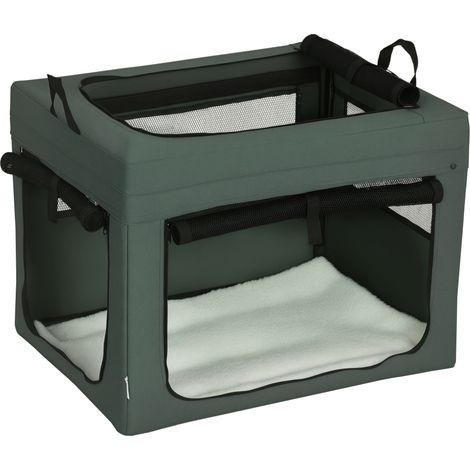 PawHut 69cm Pet Carrier, with Cushion, for Miniature and Small Dogs - Grey