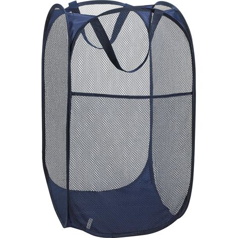 Cesto De Ropa Plegable - Cesto Pop Up De Malla Transpirable - Para Dormitorio Infantil Universidad Hogar Viaje Y Acampada - Negro (1/5)